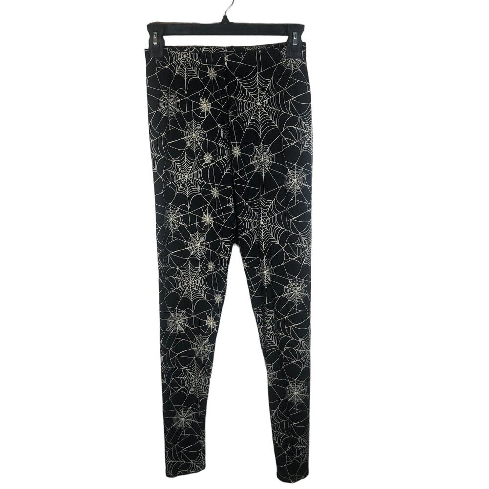 3 for $20! Black & White Spiderwebs Legging Pants O/S